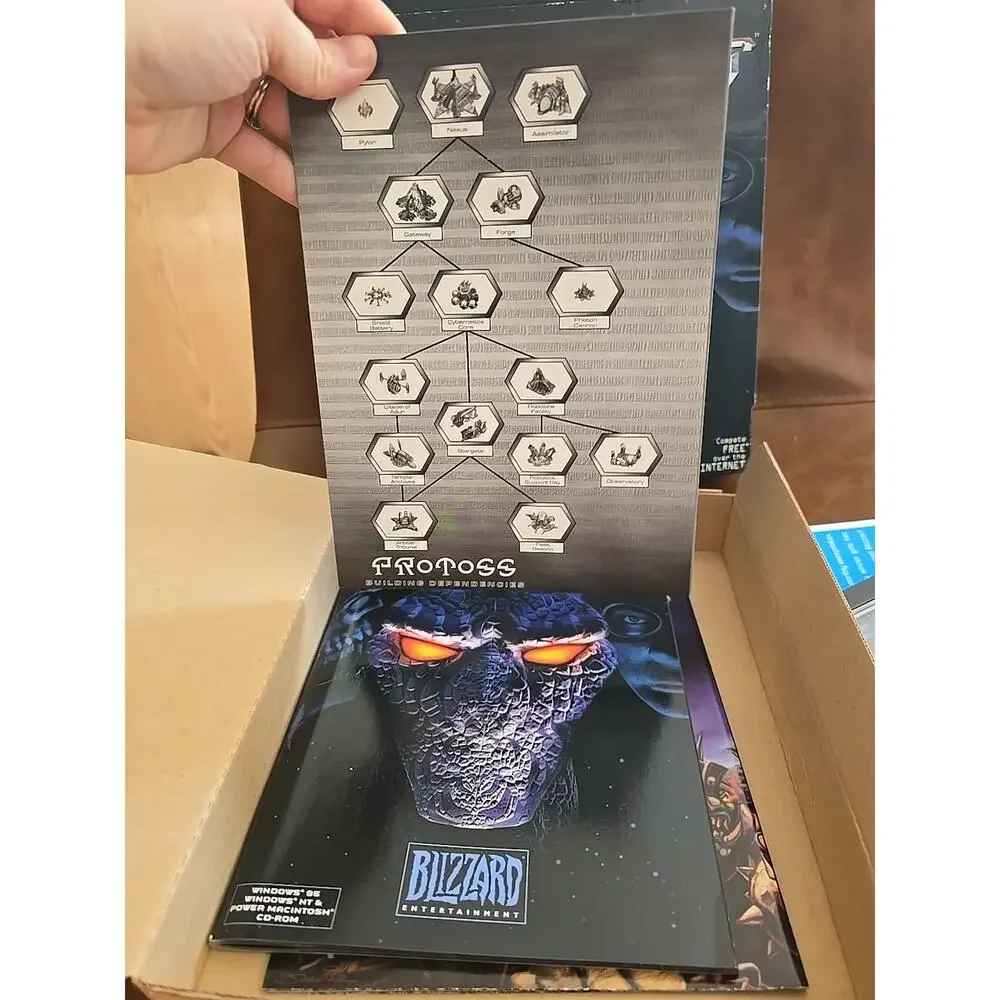 Vintage 1998‎ Blizzard StarCraft Protoss Cover Brood War Expansion Set PC Game